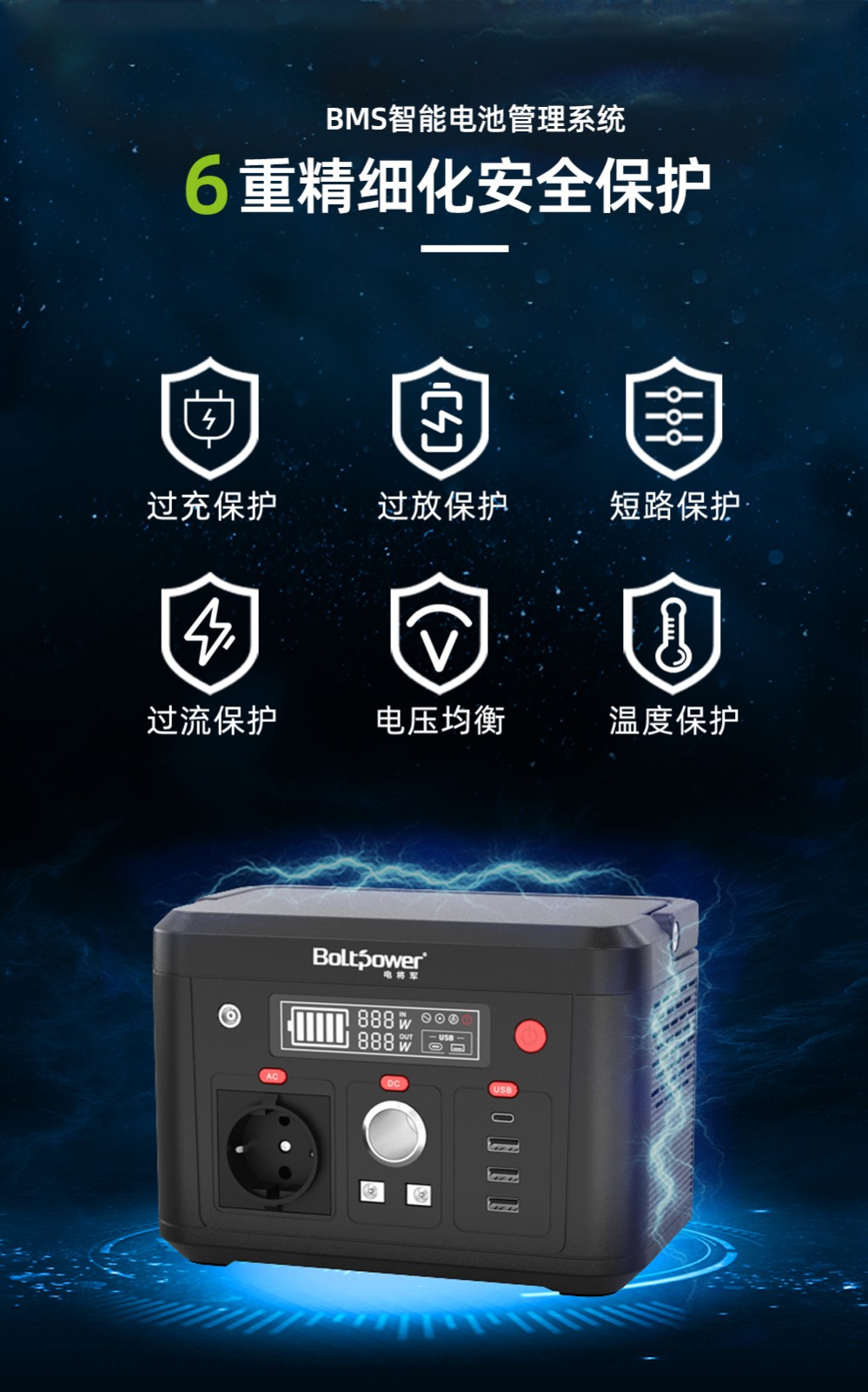 黄金城BP030A 300W便携式储能电源06